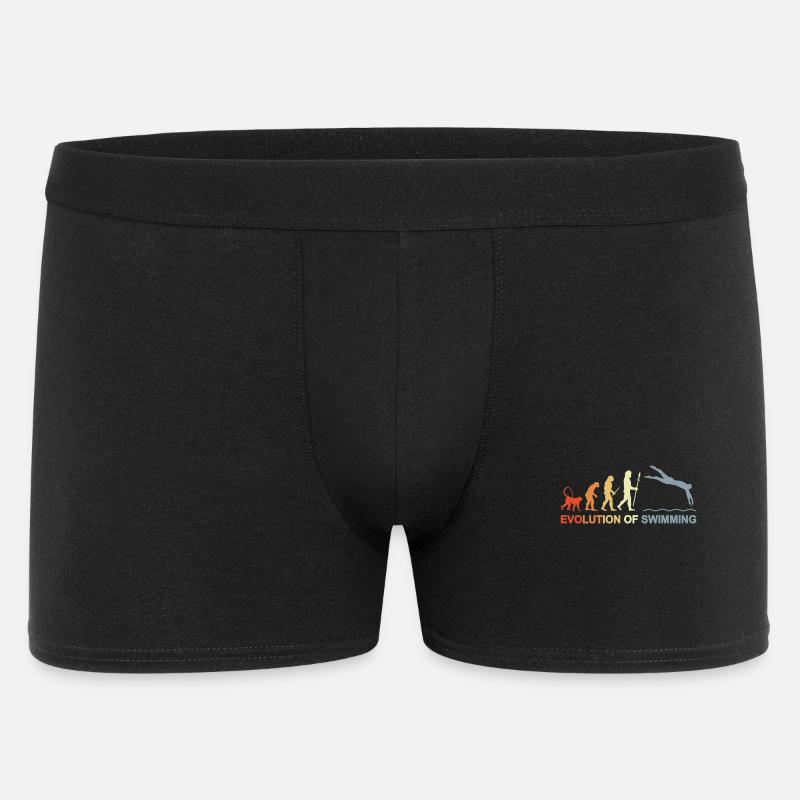 Evolution des Schwimmens - Männer Boxer Shorts - Schwarz