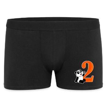 2 ans - 2ème anniversaire avec motif animal - Boxer Homme - noir - Devant
