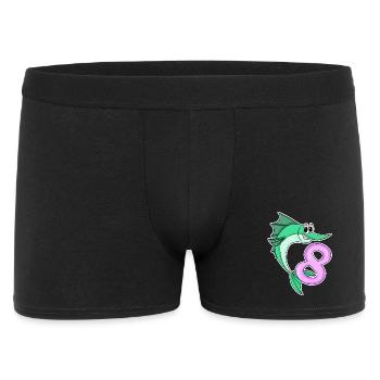 8 Years Old - 8th Birthday with Animal Motif - Men's Boxer Shorts - black - Front