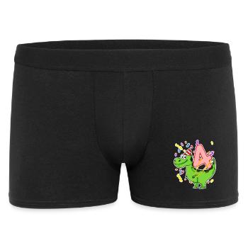 4 years old - 4th birthday with animal motif - Men's Boxer Shorts - black - Front