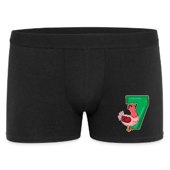 7 years old - 7th birthday with animal motif - chicken - Men's Boxer Shorts - black - Front