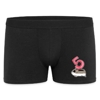 5 Jahre alt - 5. Geburtstag mit Tier Motiv - Männer Boxer Shorts - Schwarz - Vorne
