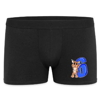 6 ans - 6ème anniversaire avec motif animal - Boxer Homme - noir - Devant