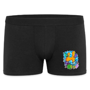 4 years old - 4th birthday with animal motif - Men's Boxer Shorts - black - Front