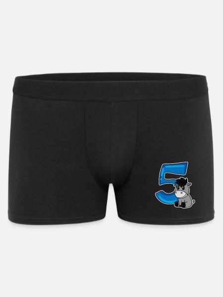 5 år - 5 års fødselsdag med dyremotiv - Boxer Shorts til mænd - sort