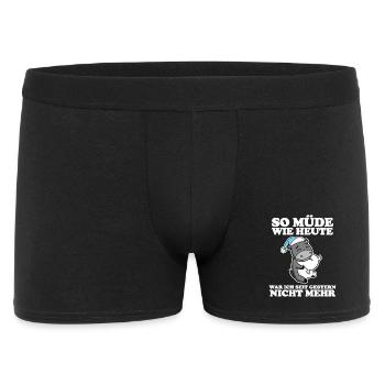 Müde Spruch lustig Schlafen Ausschlafen Faul - Männer Boxer Shorts - Schwarz - Vorne