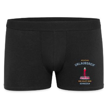 Schweden, Leuchtturm Pater Noster, Urlaubsreif - Männer Boxer Shorts - Schwarz - Vorne