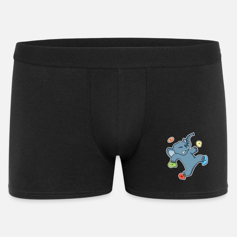Climbing elephant motif - Men's Boxer Shorts - black