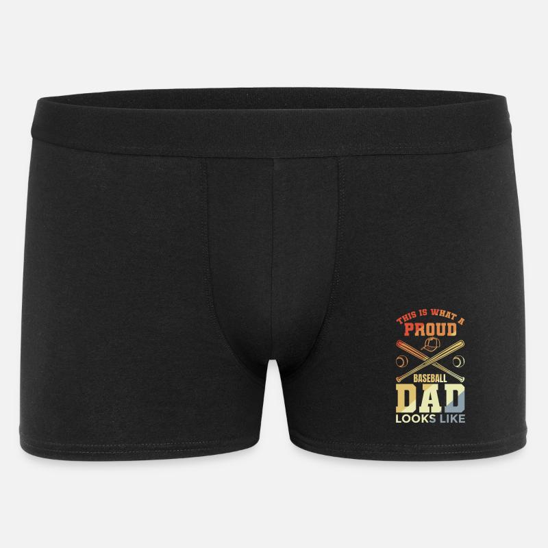 Lustiger Baseballvater - Männer Boxer Shorts - Schwarz