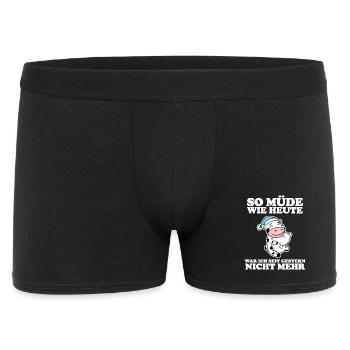 Müde Spruch lustig Schlafen Ausschlafen Faul - Männer Boxer Shorts - Schwarz - Vorne