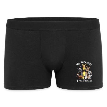 Caca de chien Mon thérapeute a des pattes - Boxer Homme - noir - Devant
