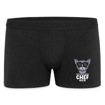 coole Katze - Britisch Kurzhaar Spruch - Männer Boxer Shorts - Schwarz - Vorne