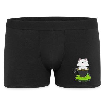 Katze Tasse - Männer Boxer Shorts - Schwarz - Vorne