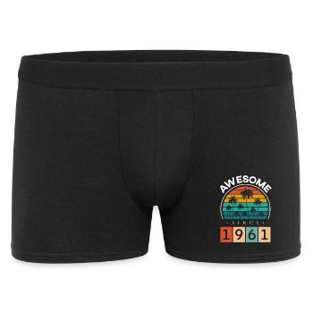 1961 Born Birthday Year of birth vintage - Men's Boxer Shorts - black - Front