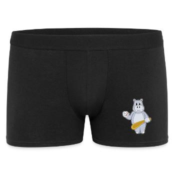 Nilpferd Baseball Baseballschläger - Männer Boxer Shorts - Schwarz - Vorne