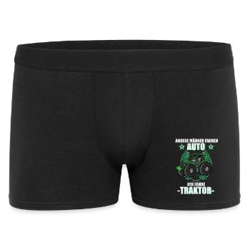 Traktor Trecker Landwirt Bauer Landwirtschaft  - Männer Boxer Shorts - Schwarz - Vorne