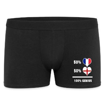 Angleterre et France Drapeaux 100% géniaux - Boxer Homme - noir - Devant