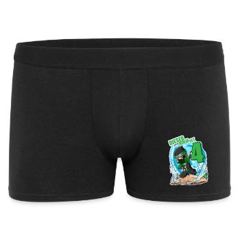 Geburtstag Junge Ninja Grün - 4 Jahre Vier - Männer Boxer Shorts - Schwarz - Vorne