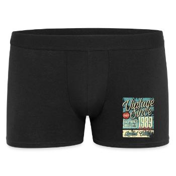 1989 Geburtstag Jahrgang Vintage Retro Legende - Männer Boxer Shorts - Schwarz - Vorne