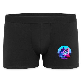 Retro Wave 80s Vaporwave Sunset - Men's Boxer Shorts - black - Front