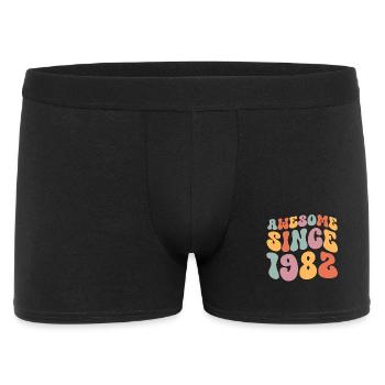 1982 Born birthday Groovy Vintage Retro - Men's Boxer Shorts - black - Front