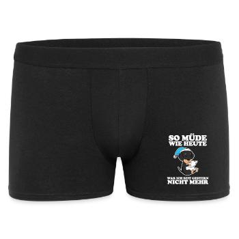 Müde Spruch lustig Schlafen Ausschlafen Faul - Männer Boxer Shorts - Schwarz - Vorne