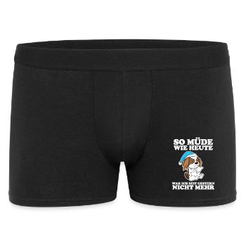 Müde Spruch lustig Schlafen Ausschlafen Faul - Männer Boxer Shorts - Schwarz - Vorne