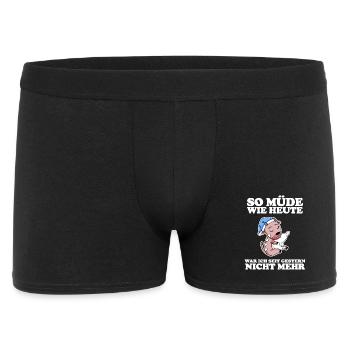 Müde Spruch lustig Schlafen Ausschlafen Faul - Männer Boxer Shorts - Schwarz - Vorne
