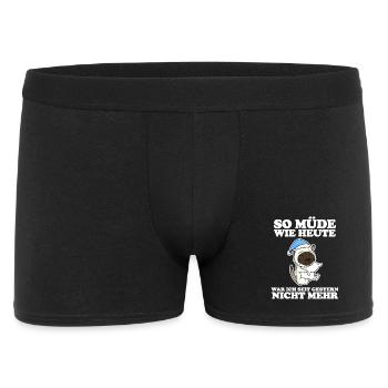 Müde Spruch lustig Schlafen Ausschlafen Faul - Männer Boxer Shorts - Schwarz - Vorne
