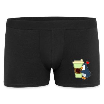 Penguin Coffee to go - Men's Boxer Shorts - black - Front