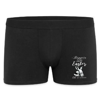 lapin de Pâques élégant avec costume et cravate - Boxer Homme - noir - Devant