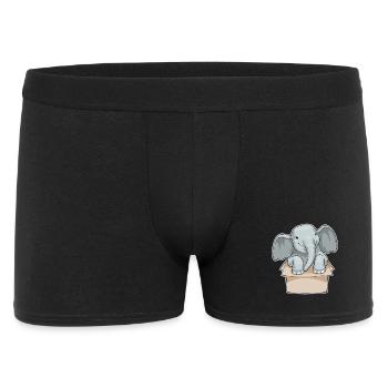 Elephant Cardboard Box - Men's Boxer Shorts - black - Front