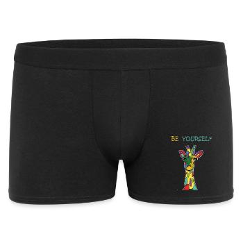 Giraffe Be Yourself Sei Du Selbst Bunt Anders - Männer Boxer Shorts - Schwarz - Vorne