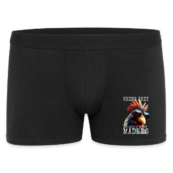Hühner Keine Zeit Ich Muss Zu Meinen Mädels Hahn - Männer Boxer Shorts - Schwarz - Vorne