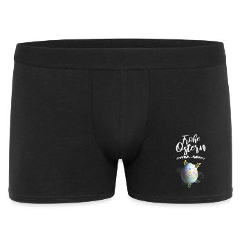 Frohe Ostern Blumen Osterei - Männer Boxer Shorts - Schwarz - Vorne