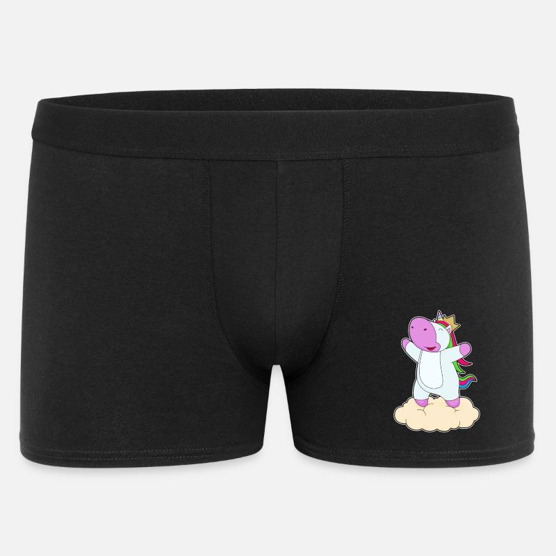 Einhorn Prinz Krone - Männer Boxer Shorts - Schwarz