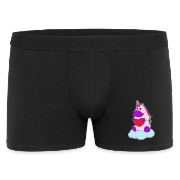 Einhorn Herz - Männer Boxer Shorts - Schwarz - Vorne