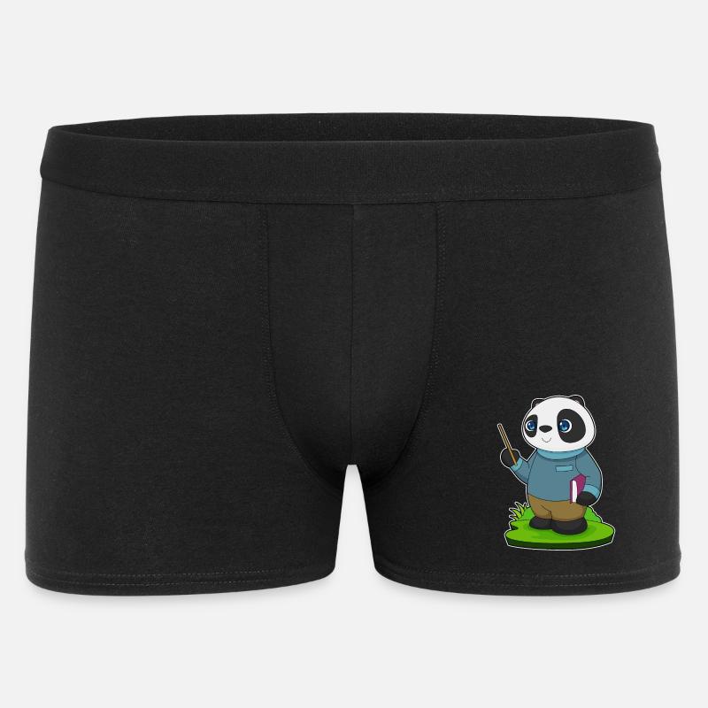 Panda Teacher Pointer School - Men's Boxer Shorts - black