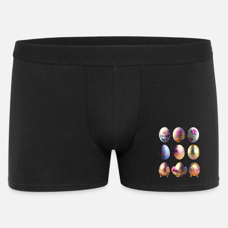 Bunte Ostereier Sticker Set - Männer Boxer Shorts - Schwarz