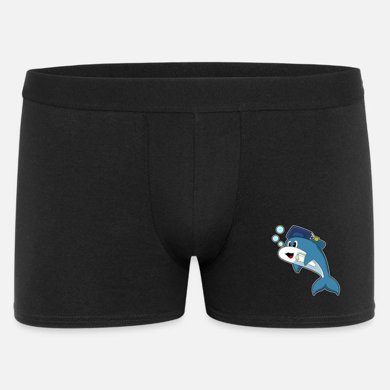 Delfin Student Diplom - Männer Boxer Shorts - Schwarz