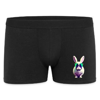 cool rabbit with sunglasses - Men's Boxer Shorts - black - Front