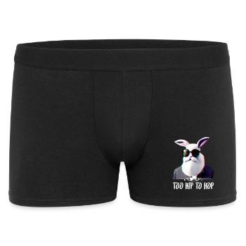 cool hipster bunny too hip to hop - Men's Boxer Shorts - black - Front