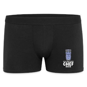 cooles Nilpferd Chef Spruch - Männer Boxer Shorts - Schwarz - Vorne