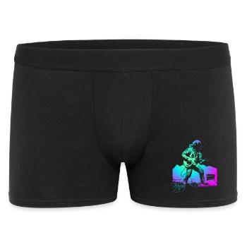 Playing On The Moon - Männer Boxer Shorts - Schwarz - Vorne