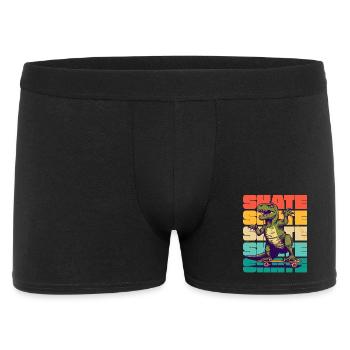 Skateboard Cool Skateboarder T Rex Dinosaur - Boxer Homme - noir - Devant