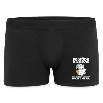 Müde Spruch lustig Schlafen - Selkirk Rex - Männer Boxer Shorts - Schwarz - Vorne
