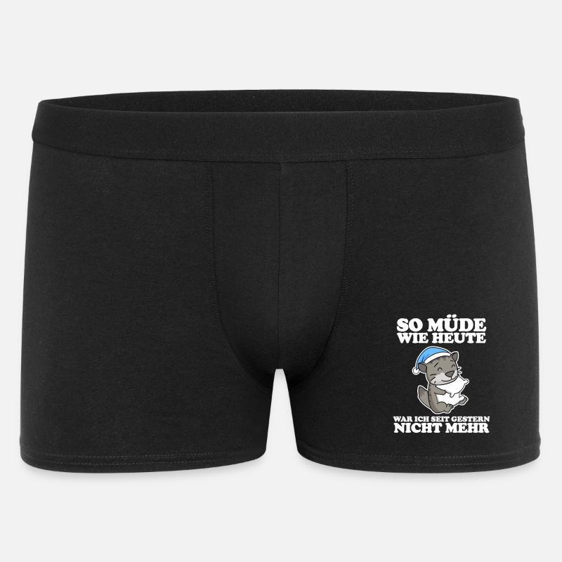 Müde Spruch lustig Schlafen - Sibirische Katze - Männer Boxer Shorts - Schwarz