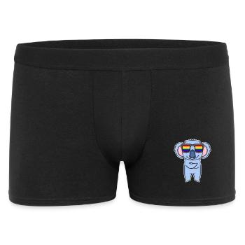 Regenbogen - Koala mit Brille - Männer Boxer Shorts - Schwarz - Vorne
