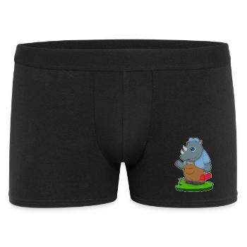 Nashorn Handwerker Werkzeugkasten Handwerk - Männer Boxer Shorts - Schwarz - Vorne