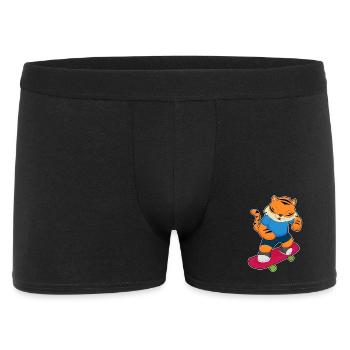 Tiger Skater Skateboard - Men's Boxer Shorts - black - Front